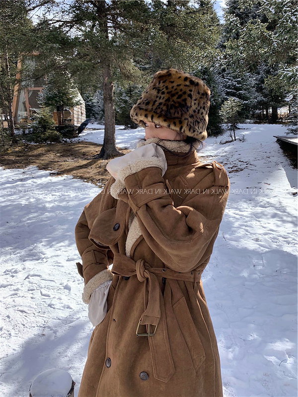 Qoo10] 2025冬新品 スエード+ボア 一体式