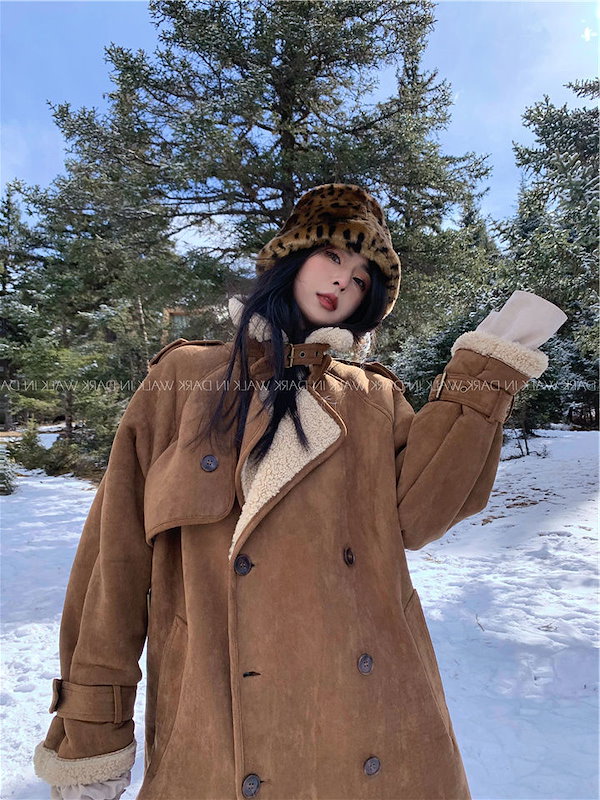 Qoo10] 2025冬新品 スエード+ボア 一体式