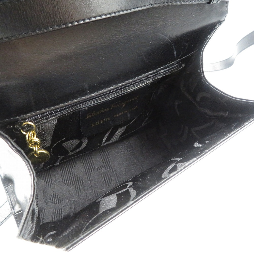 美品 サルヴァトーレフェラガモ L21 5714 ショルダーバッグ レザー/レザー ブラック 0524【中古】Salvatore Ferragamo レディース 美品 サルヴァトーレフェラガモ L21 5714 ショルダーバッグ レザー/レザー ブラック 0524【中古】Salvatore Ferragamo レディース