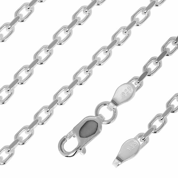 シルバーあずきチェーン2面カット 幅約2.2mm 60cm シルバー925 ネックレス シルバーあずきチェーン2面カット 幅約2.2mm 60cm シルバー925 ネックレス