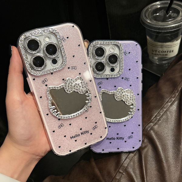 Qoo10] キティ 鏡 ドット ケース ハローキティ