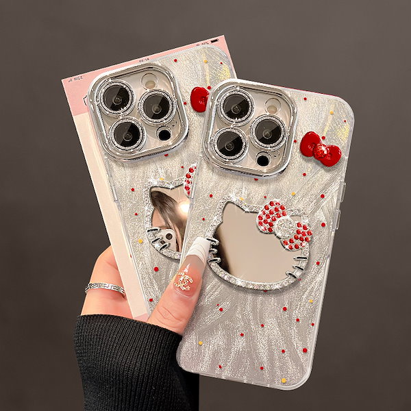 Qoo10] キティ 鏡 ドット ケース ハローキティ