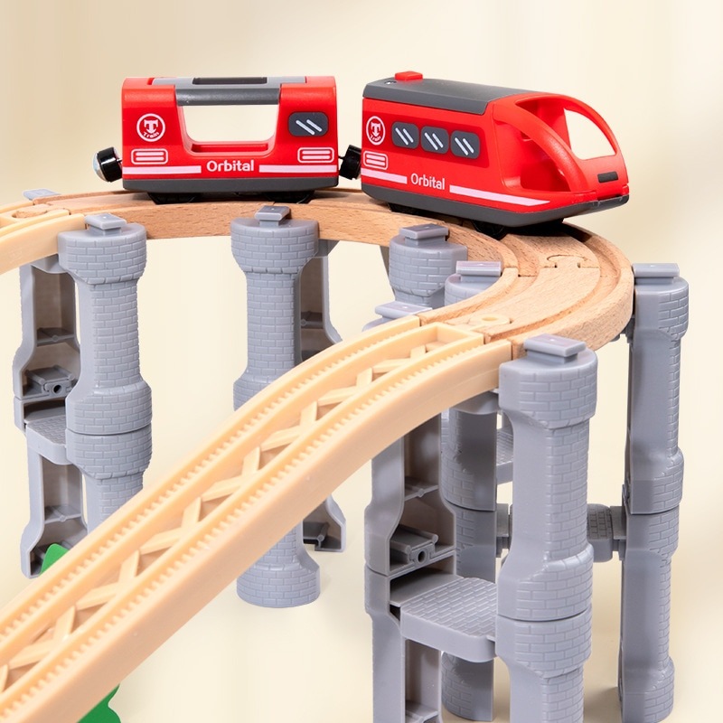 【急速出荷!】メーカー直接販売パズル早期教育木製の赤ちゃんの実践的なスプライシングシーンシミュレーショントレイントラックおもちゃ85