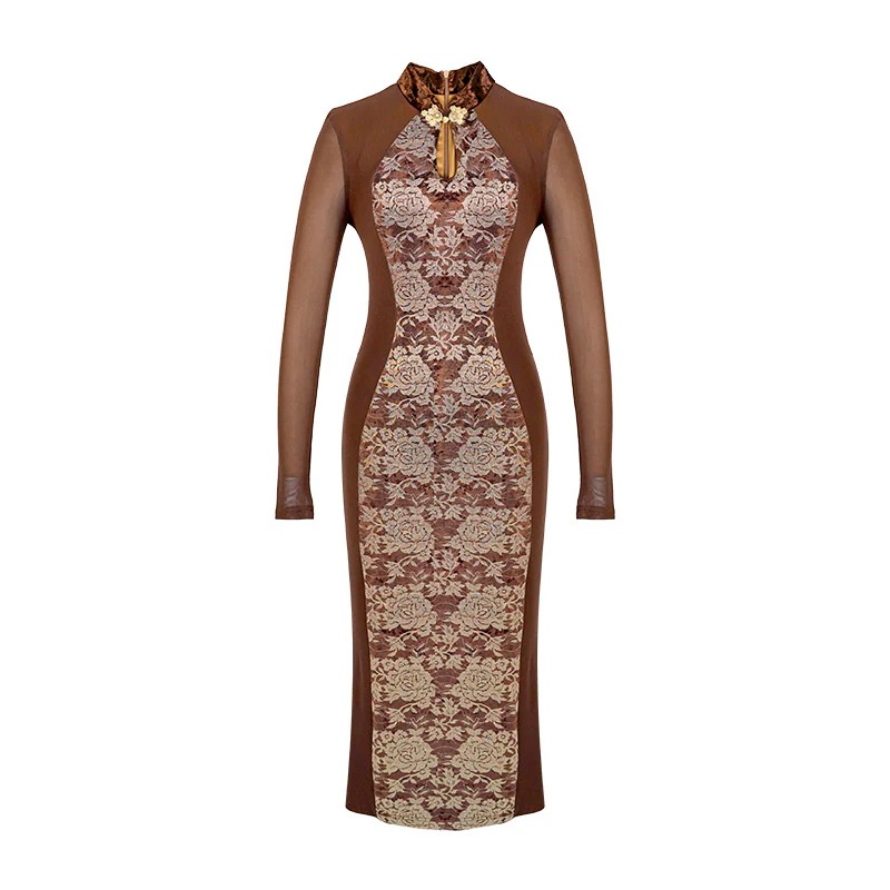 2024 春の新作女性の新しい中国風改良チャイナドレスロングスカートレトロな気質プリントヒップドレス 20980 母の日 2024 春の新作女性の新しい中国風改良チャイナドレスロングスカートレトロな気質プリントヒップドレス 20980 母の日