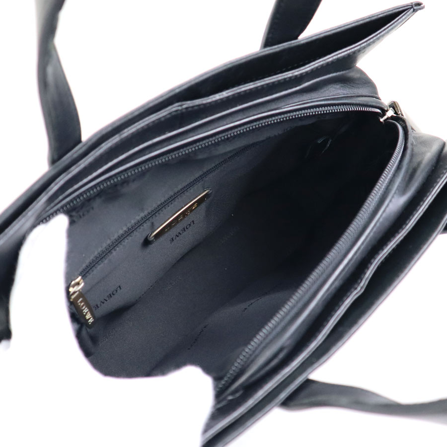 ロエベ LOEWE ハンドバッグ ショルダーバッグ アナグラム レザー ブラック シルバー レディース e59772n ロエベ LOEWE ハンドバッグ ショルダーバッグ アナグラム レザー ブラック シルバー レディース e59772n