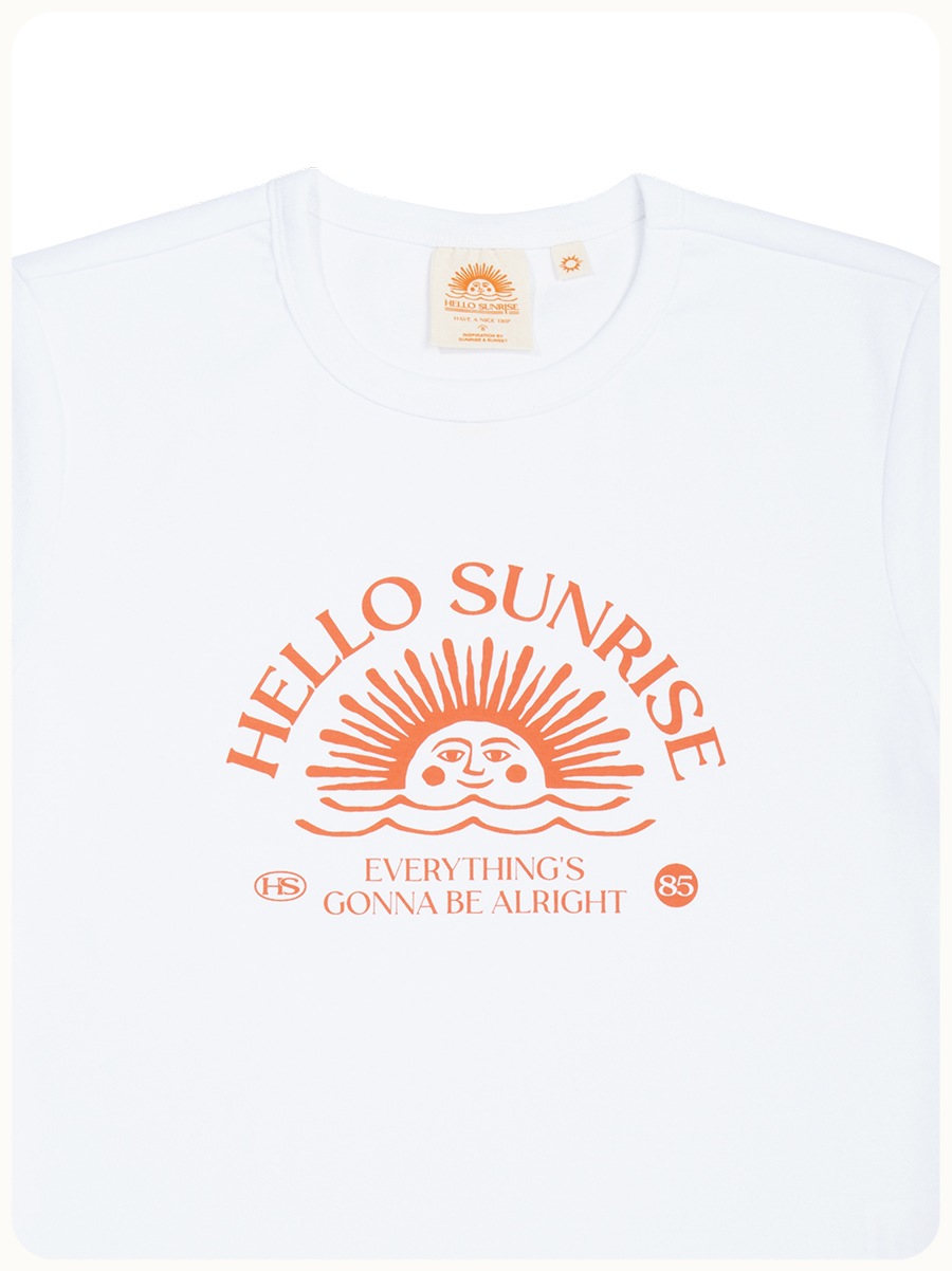 Tシャツ・カットソー [HELLO SUNRISE] HS Arch Logo Baby Tee Hello Sunrise-HS VTG アーチロゴT/24SS 韓国 Tシャツ (Hello
