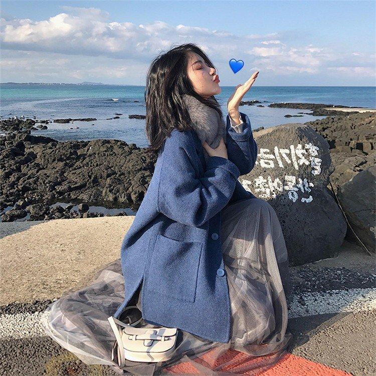 ラシャコート レディース ダブルブレスト 厚手 ラシャジャケット ロング丈コート 秋冬 カジュアル スプリングコート 着痩せ アウター