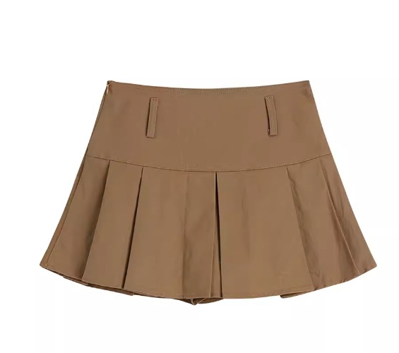 レディース スカート ショートスカート ミニスカート ミニ ショート Aライン プリーツ ファスナー ハイウエスト かわいい シンプル カジュアル おしゃれ かっこいい ガーリー キュート