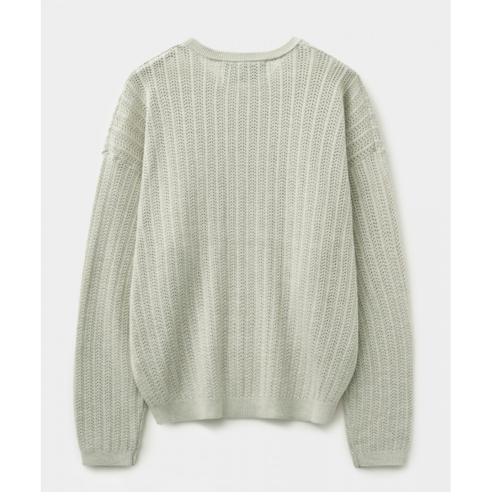 SATUR イビザシトロンサマーグラフィックメッシュニットナチュラルグリーン SATUR イビザシトロンサマーグラフィックメッシュニットナチュラルグリーン