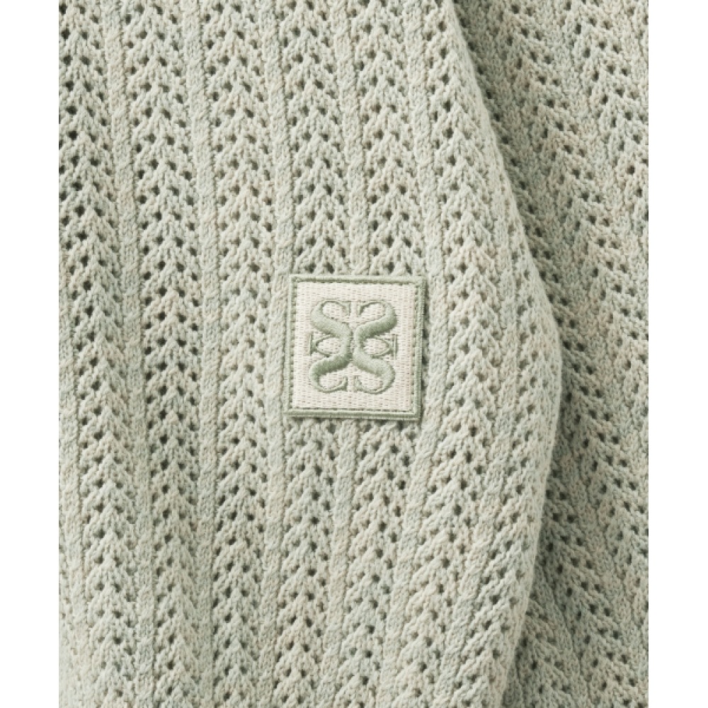 SATUR イビザシトロンサマーグラフィックメッシュニットナチュラルグリーン SATUR イビザシトロンサマーグラフィックメッシュニットナチュラルグリーン