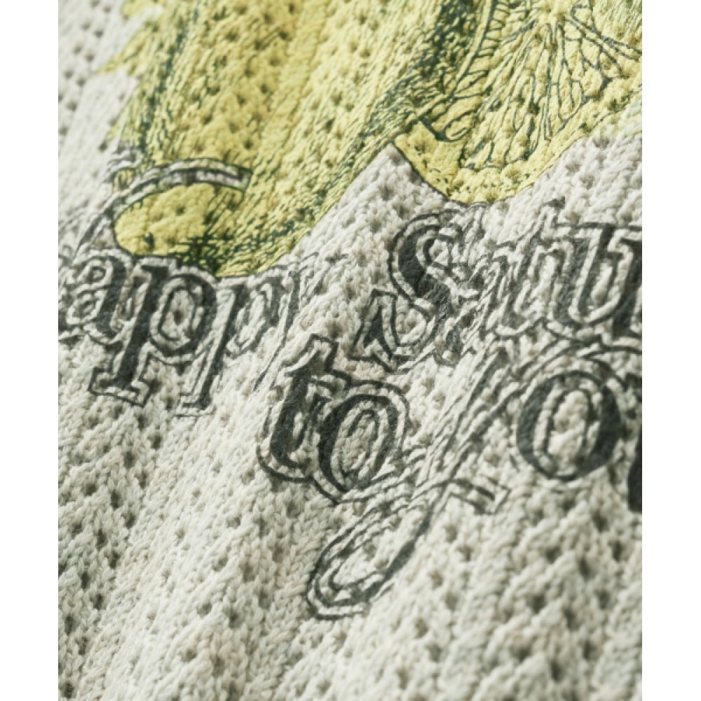 SATUR イビザシトロンサマーグラフィックメッシュニットナチュラルグリーン SATUR イビザシトロンサマーグラフィックメッシュニットナチュラルグリーン