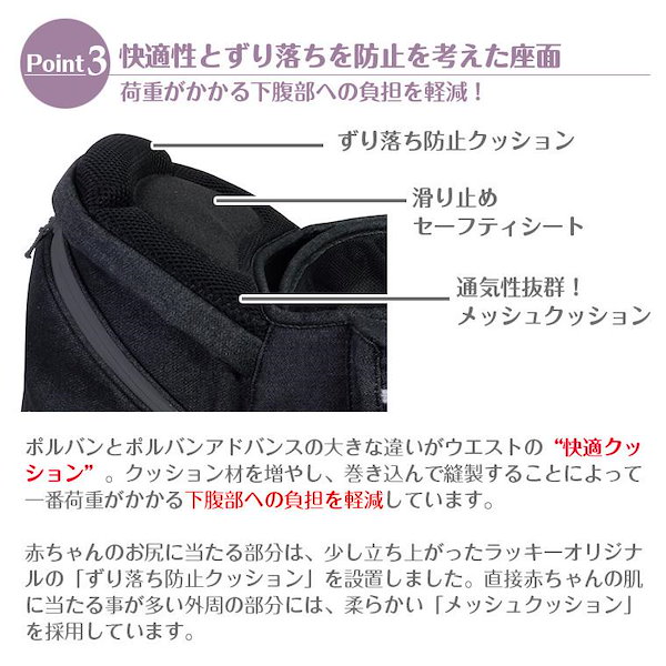 ポルバンアドバンスヒップシート 通気性メッシュ