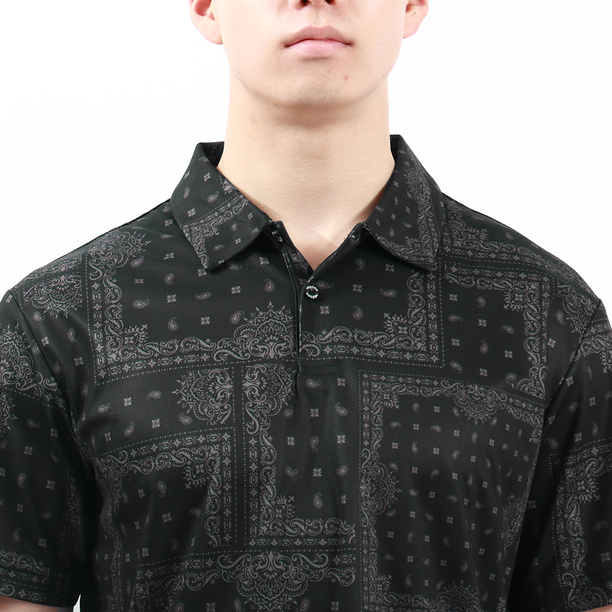 正規取扱店 ゴルフウェア メンズ ゴルフ ウェア トップス バンダナ柄 春 夏 秋 半袖 鹿の子 ポロシャツ Bandana All over 正規取扱店 ゴルフウェア メンズ ゴルフ ウェア トップス バンダナ柄 春 夏 秋 半袖 鹿の子 ポロシャツ Bandana All over