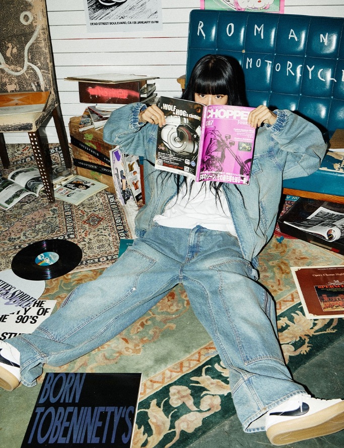 [1993studio] Small Logo Vintage Washing Denim Jacket