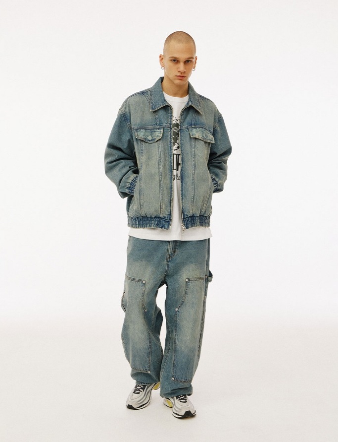 [1993studio] Small Logo Vintage Washing Denim Jacket