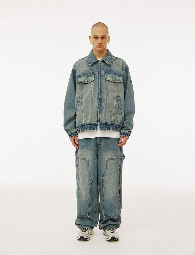 [1993studio] Small Logo Vintage Washing Denim Jacket