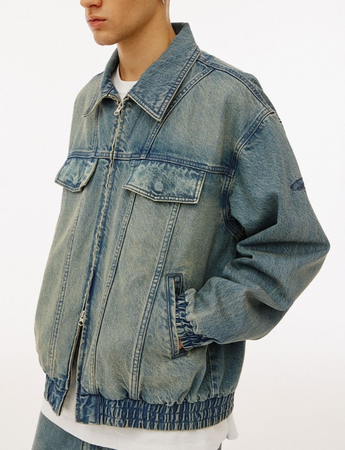 [1993studio] Small Logo Vintage Washing Denim Jacket