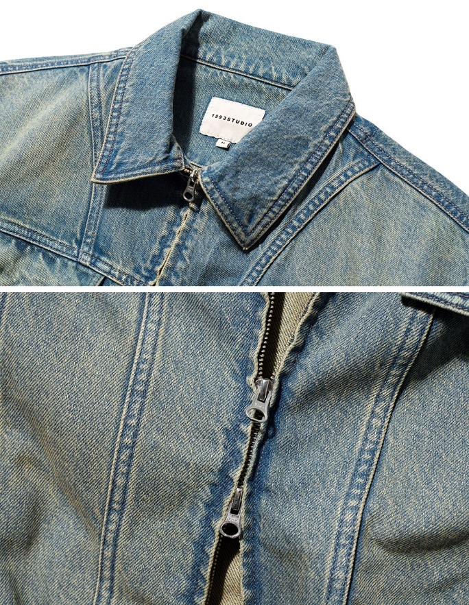 [1993studio] Small Logo Vintage Washing Denim Jacket