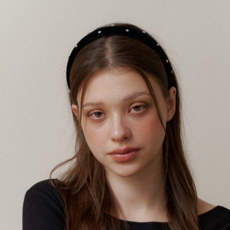 KINDABABY キュービックポイント ベルベット ヘッドバンド KINDABABY キュービックポイント ベルベット ヘッドバンド