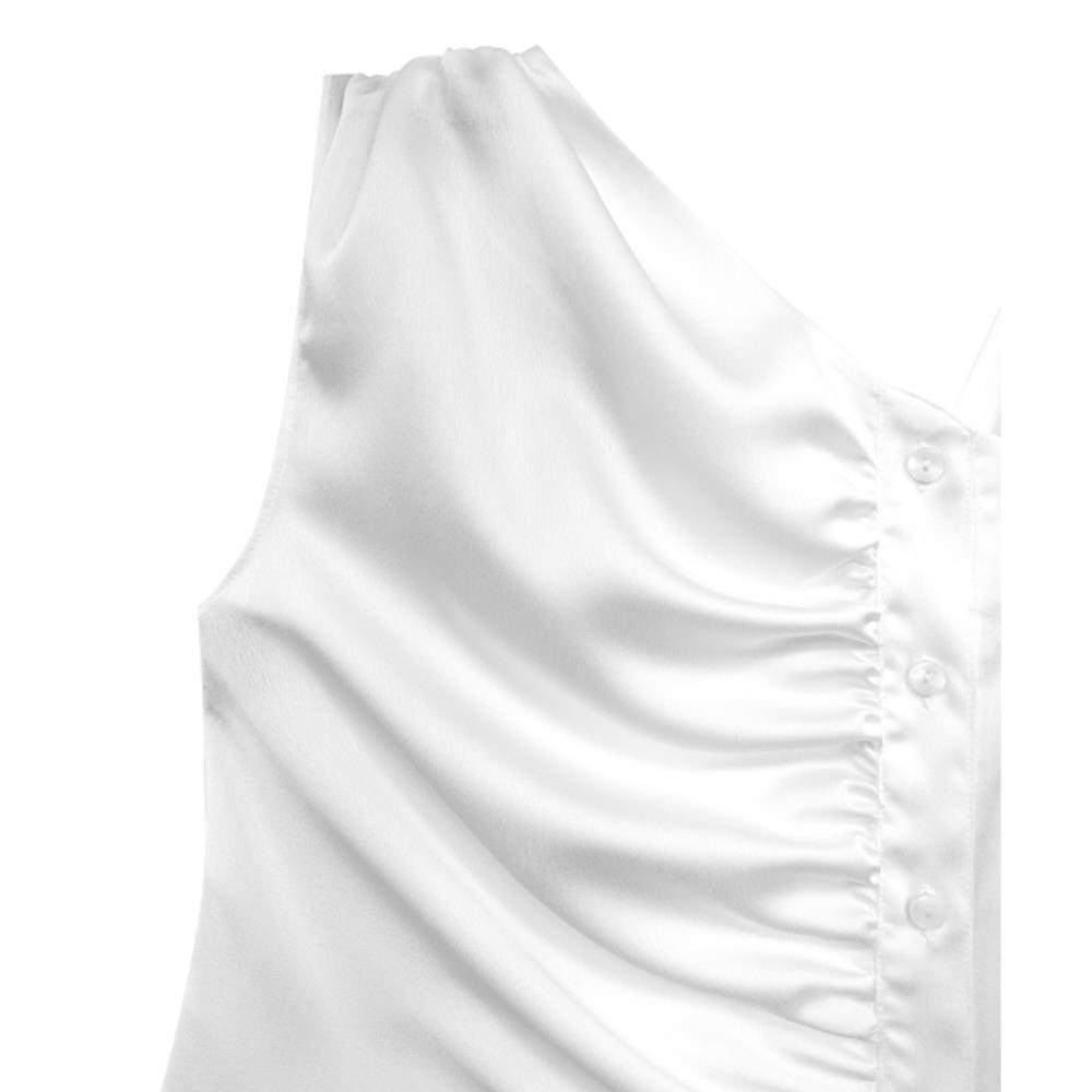 TREEMINGBIRD Tied Shirring Crop Shirts White TMB242SR7 TREEMINGBIRD Tied Shirring Crop Shirts White TMB242SR7