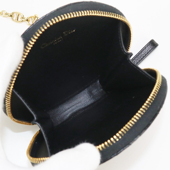 ラウンド チェーンショルダーポーチ カロ CD84603 ショルダーバッグ レザー/ラウンド チェーンショルダーポーチ ブラック【中古】 レディース