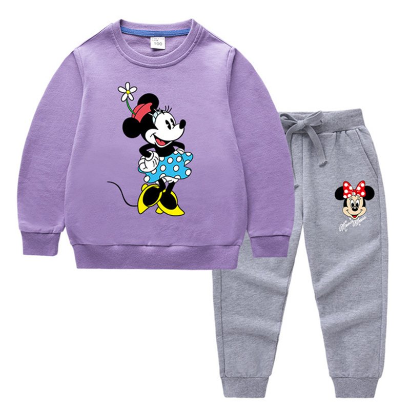 ディズニーミニー 子供服 セットアップ キッズ 上下セット 2点セット 長袖 トレーナー 通園着 48