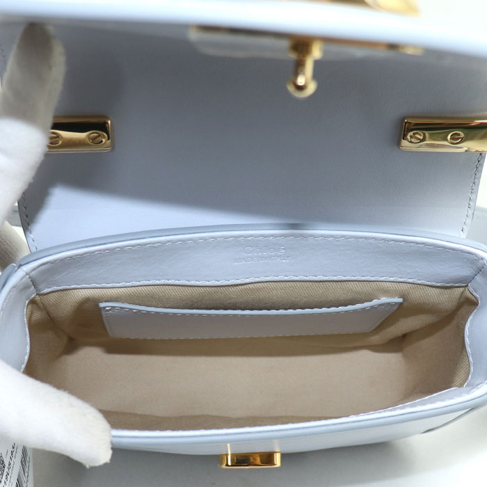 Chloe クロエ シー ミニバッグ ショルダーバッグ ライトブルー CHC19US193A374E7 レディース 中古 美品