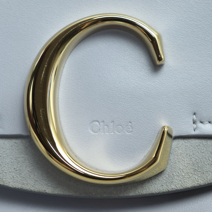 Chloe クロエ シー ミニバッグ ショルダーバッグ ライトブルー CHC19US193A374E7 レディース 中古 美品