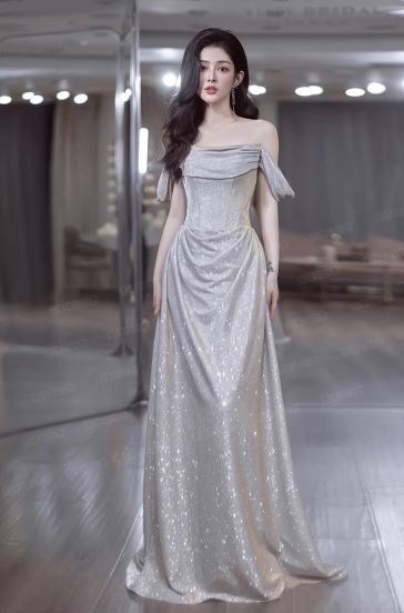 爆閃銀色花嫁結婚婚約敬酒服モーニングドレス誕生日パーティー司会者ウェディングドレスドレスドレス 爆閃銀色花嫁結婚婚約敬酒服モーニングドレス誕生日パーティー司会者ウェディングドレスドレスドレス