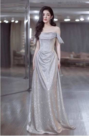 爆閃銀色花嫁結婚婚約敬酒服モーニングドレス誕生日パーティー司会者ウェディングドレスドレスドレス 爆閃銀色花嫁結婚婚約敬酒服モーニングドレス誕生日パーティー司会者ウェディングドレスドレスドレス