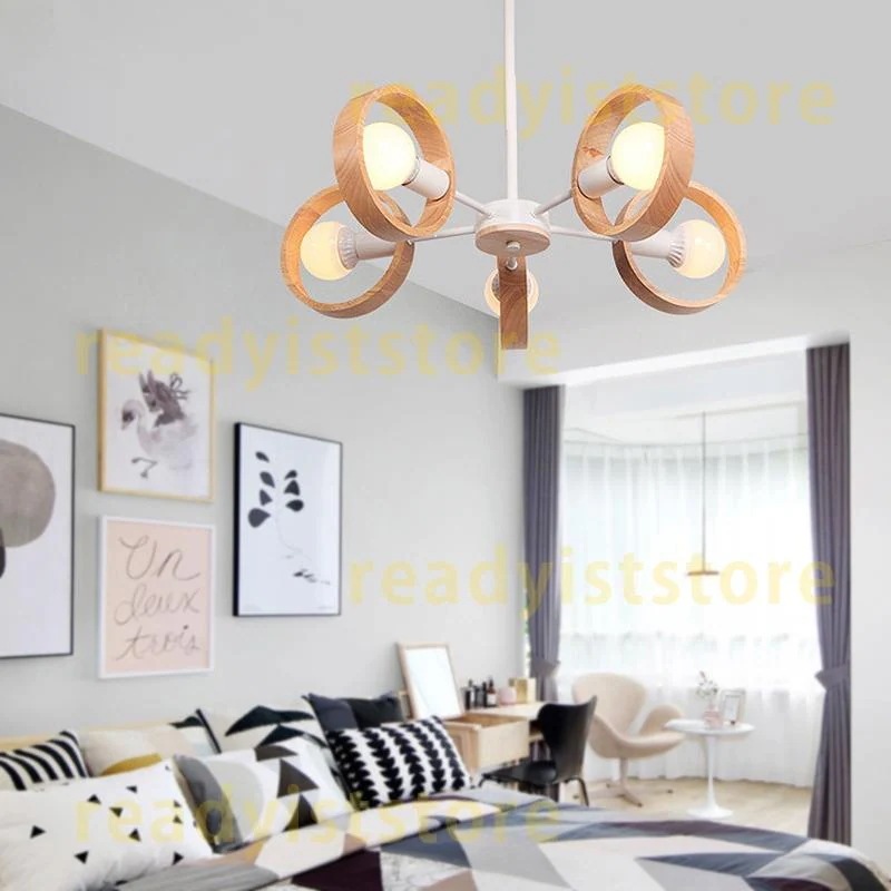 インテリア装飾インテリア照明ライトダイニング リビング シャンデリア 吹き抜け ペンダントライト おしゃれ 北欧 サークル 木製 天井ライト LED対応 玄関 木目調 インテリア照明 天井照明