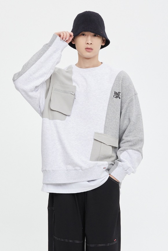 ☆送料・関税込☆ROMANTIC CROWN★FLECK POCKET SWEAT SHIRT★ ROMANTIC CROWN】FLECK POCKET SWEAT SHIRT トレーナー