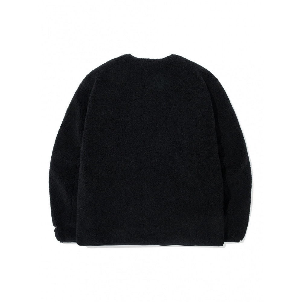 COVERNAT 24FW C ロゴノーカラーシェルパジャケットブラック COVERNAT 24FW C ロゴノーカラーシェルパジャケットブラック