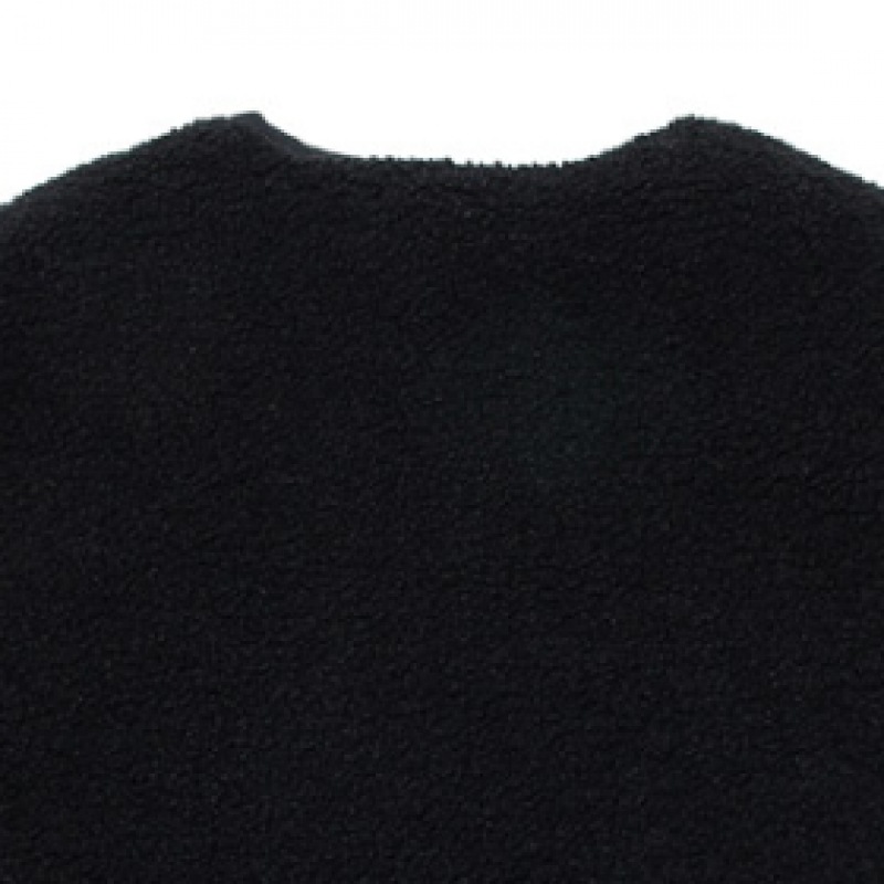 COVERNAT 24FW C ロゴノーカラーシェルパジャケットブラック COVERNAT 24FW C ロゴノーカラーシェルパジャケットブラック