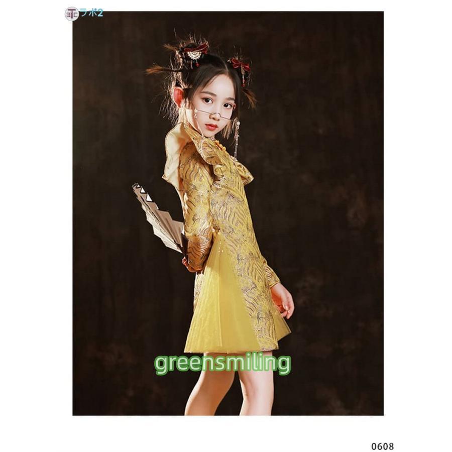 キッズダンス 衣装 ドレス ワンピース チャイナドレス 女の子 子供服 キッズダンス衣装 女の子 チアガール ダンス 衣装 キッズ ダンス 衣装 演出服 舞台服 100 1