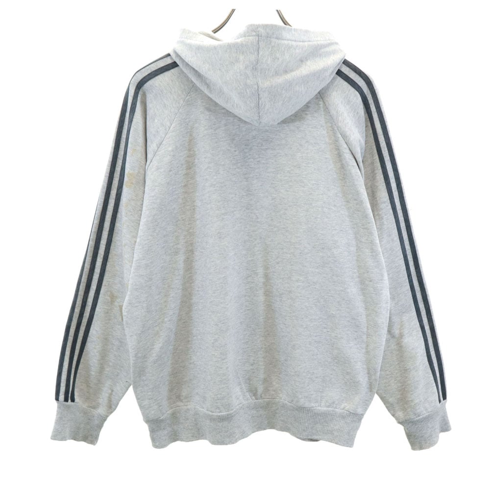 90s カナダ製 オールド トレフォイルロゴプリント 長袖 スウェットパーカー M グレー プルオーバー メンズ