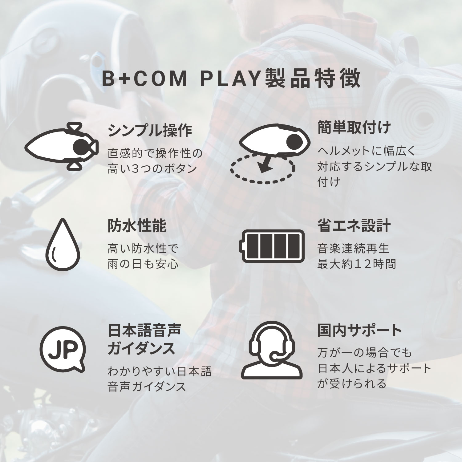 SYGN HOUSE(サインハウス) バイク用 ブルートゥース コミュニケーションシステム B+COM PLAY (ビーコム プレイ) マットゴールド 00082236