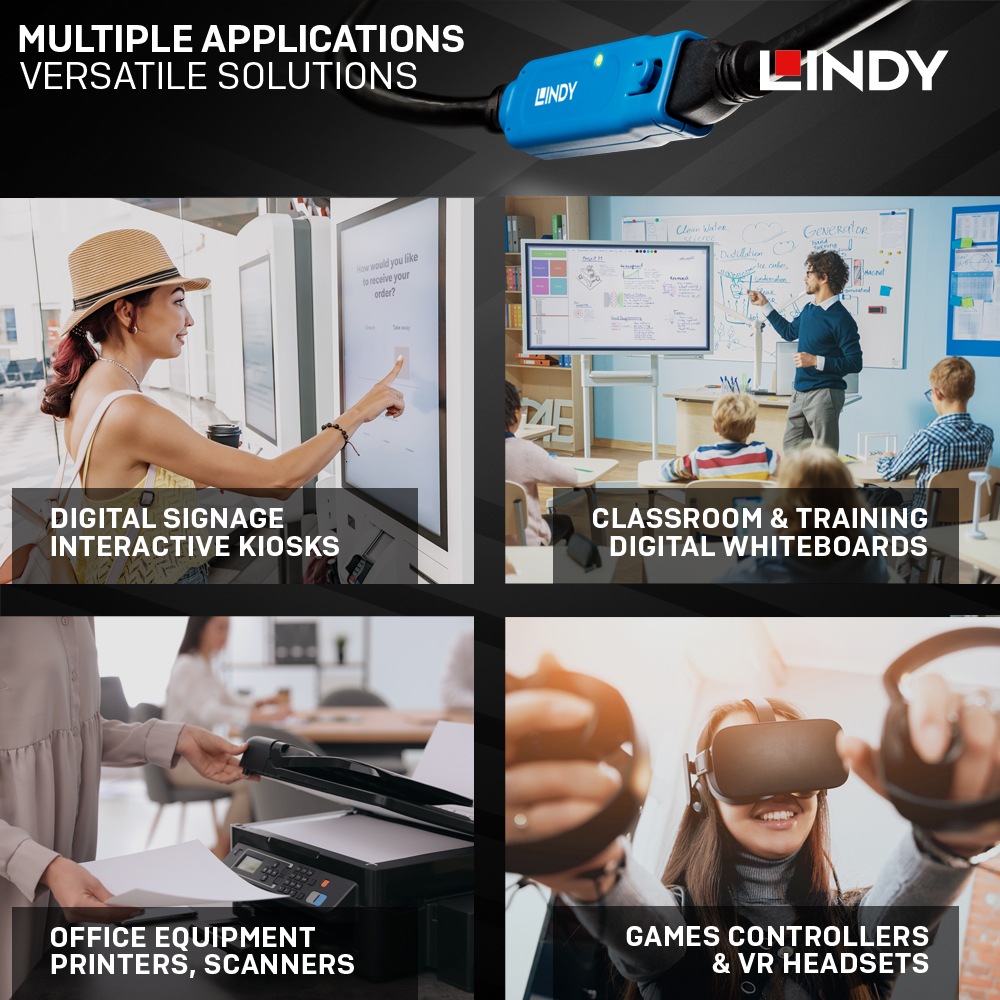 【43158】 LINDY 8m USB3.0 アクティブ延長ケーブル 【43158】 LINDY 8m USB3.0 アクティブ延長ケーブル