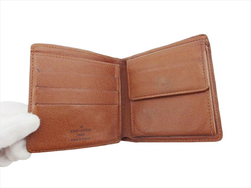 二つ折り 財布 二つ折り 財布 モノグラム メンズ モノグラム ブラウン 中古