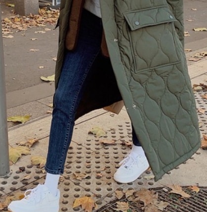 キルティングロングコート アウター コート キルティングコート ロング丈 長袖 綿 キルティング
