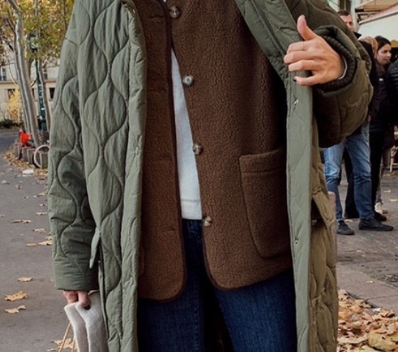 キルティングロングコート アウター コート キルティングコート ロング丈 長袖 綿 キルティング