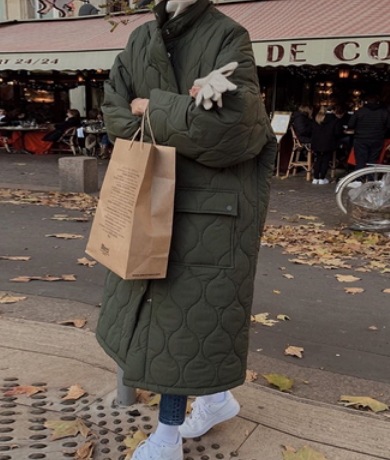 キルティングロングコート アウター コート キルティングコート ロング丈 長袖 綿 キルティング