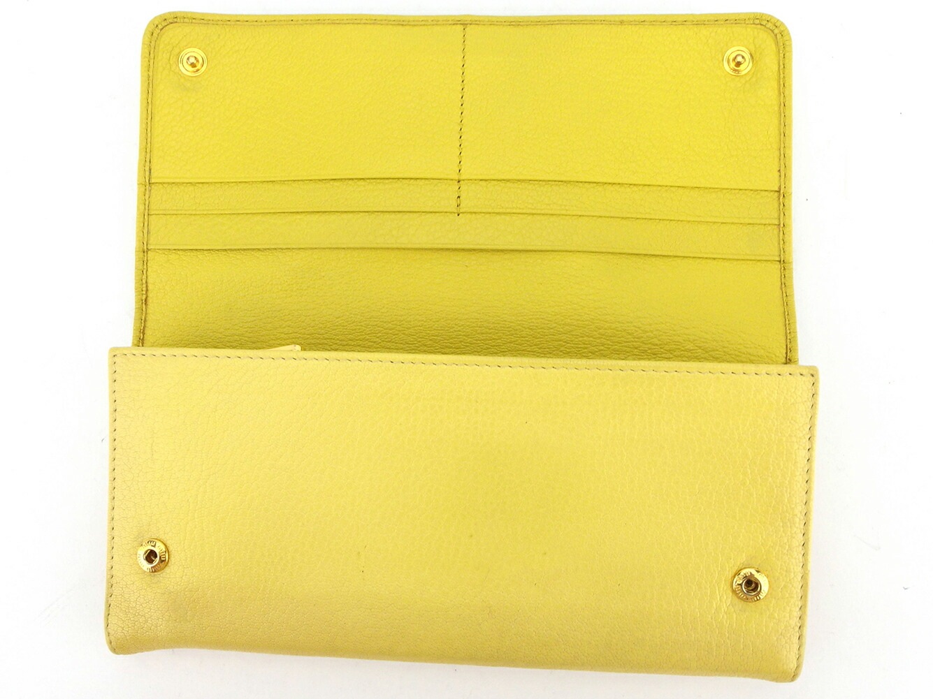 長財布 ファスナー付き 財布 リボン レディース イエロー ホワイト 白 ゴールド 中古