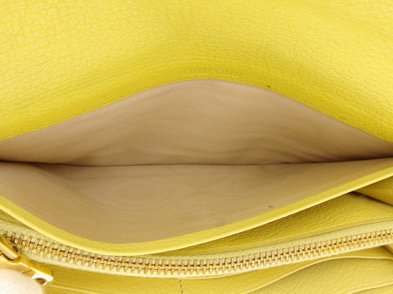 長財布 ファスナー付き 財布 リボン レディース イエロー ホワイト 白 ゴールド 中古