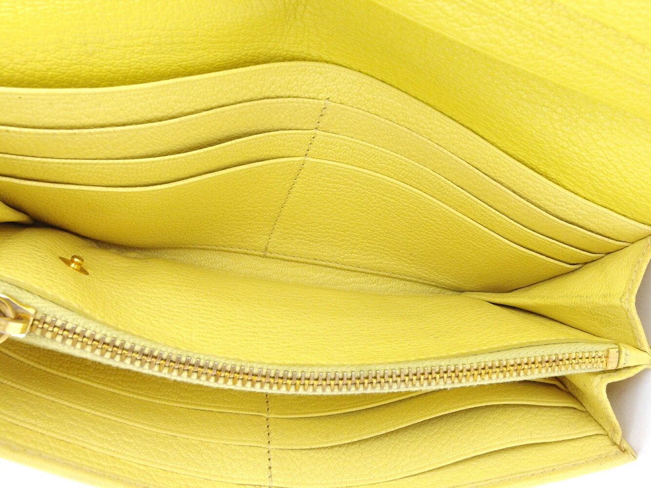 長財布 ファスナー付き 財布 リボン レディース イエロー ホワイト 白 ゴールド 中古