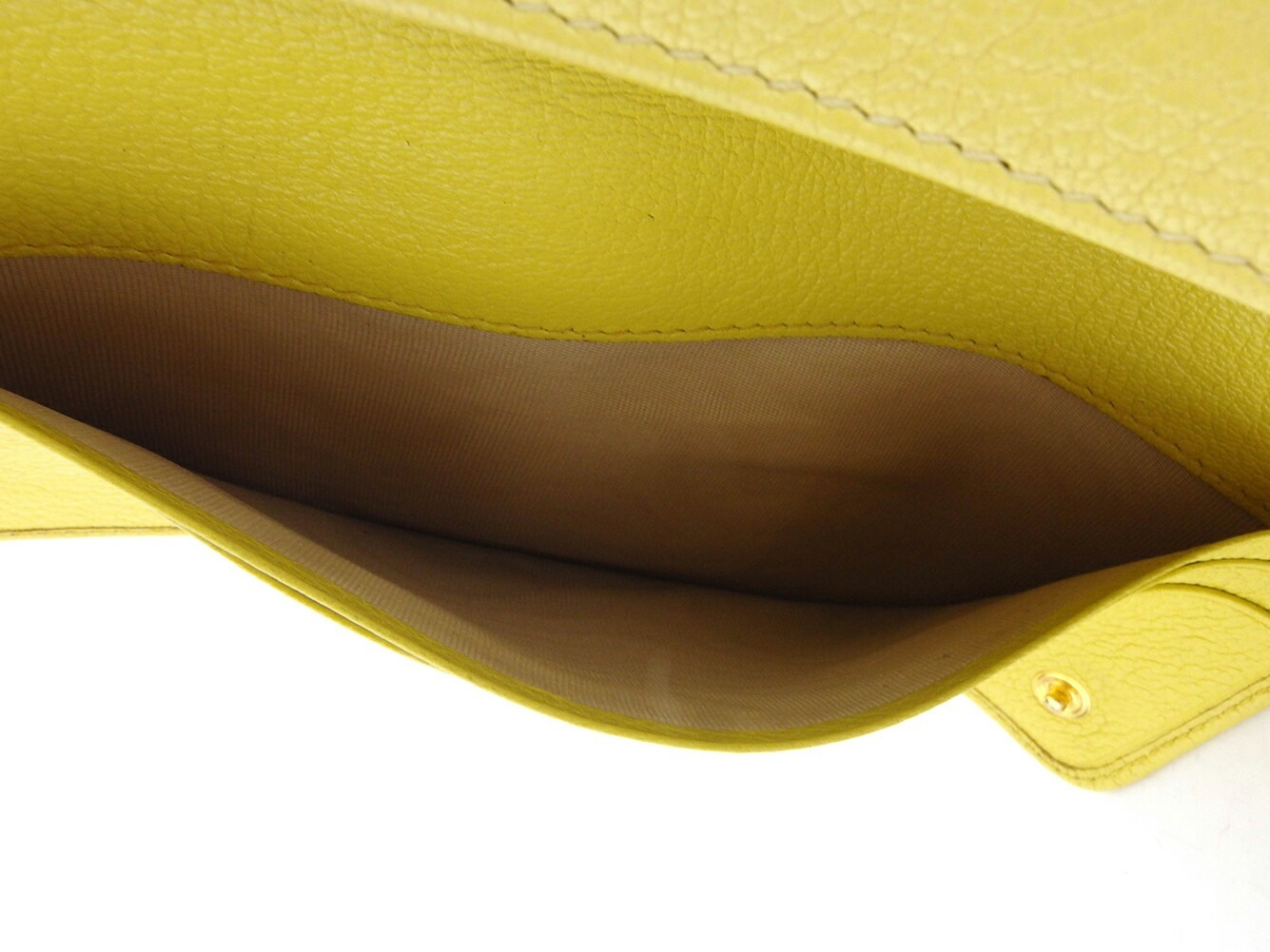 長財布 ファスナー付き 財布 リボン レディース イエロー ホワイト 白 ゴールド 中古