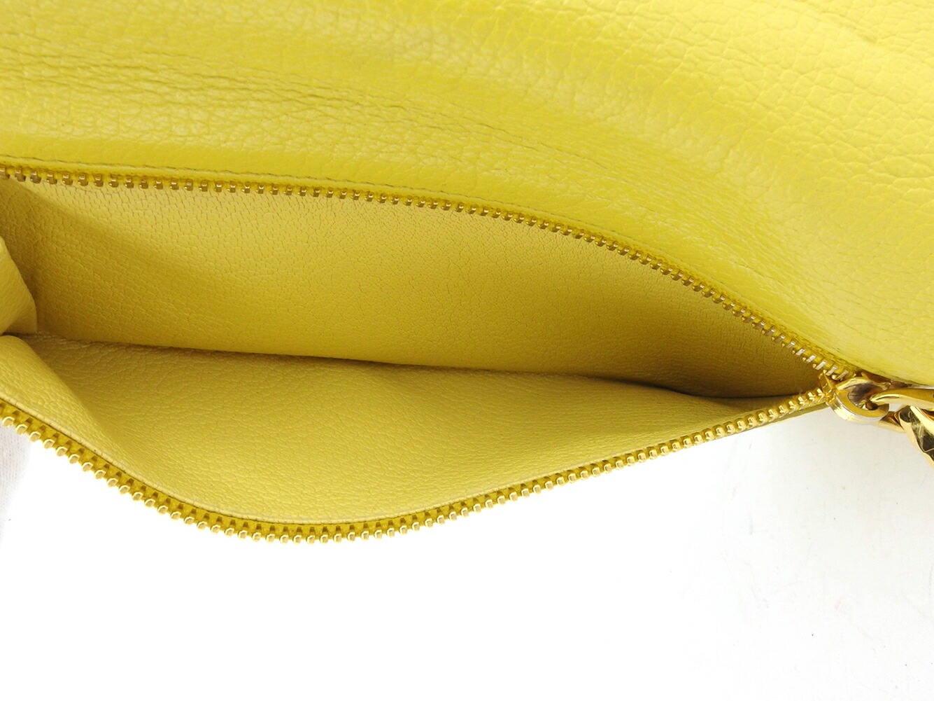 長財布 ファスナー付き 財布 リボン レディース イエロー ホワイト 白 ゴールド 中古