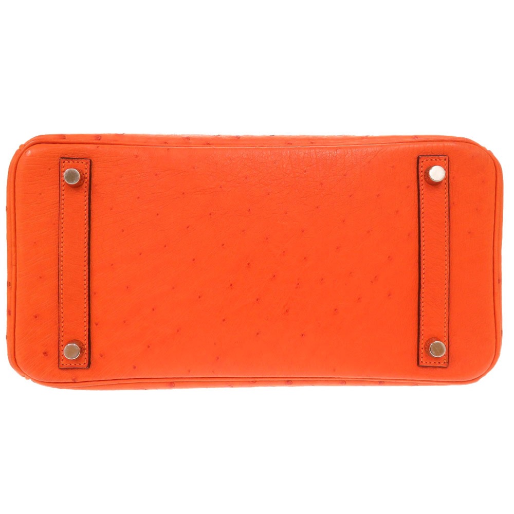 美品 バーキン30 ハンドバッグ オーストリッチ タンジェリン I刻印 0328【中古】 レディース