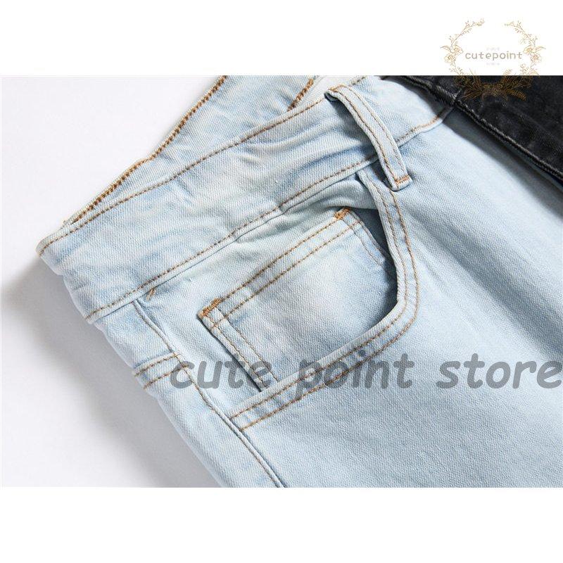 【短納期】イベント スキニーデニム メンズ ボトムス ジーンズ ジーパン アンクルパンツ おしゃれ ダメージ 春夏 美脚 ロング丈 新作