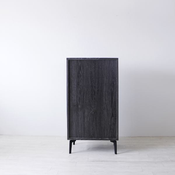 サイドボード 約幅60x奥行40x高さ114cm グレー オープンレール付 引き出し収納 ワードチェスト リビング ダイニング